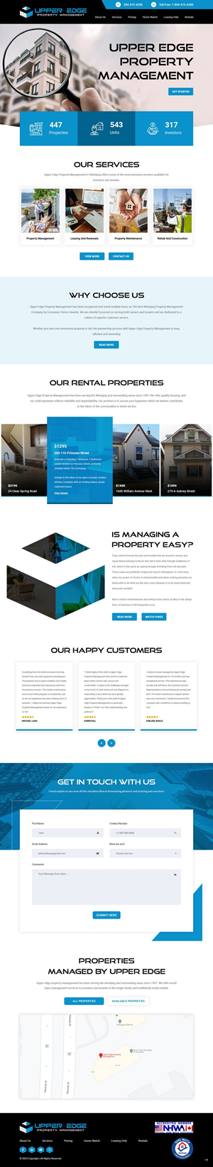 Web Design par pb pour Upper Edge Property Management Inc. | Design : #31737095