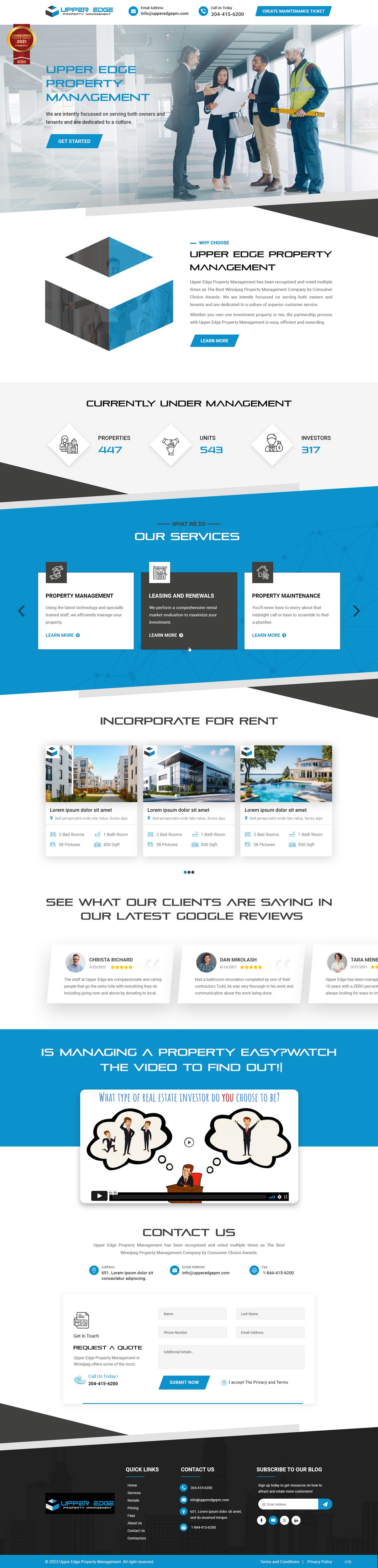 Web Design by pb for Upper Edge Property Management Inc. | Design #31737096