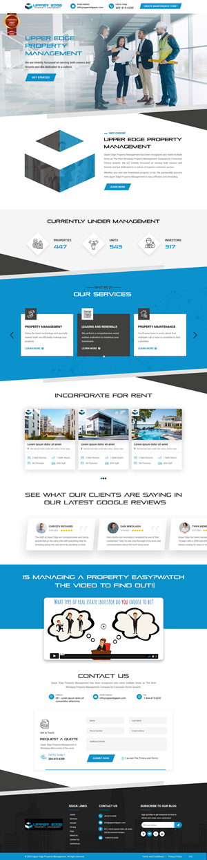 Web Design par pb pour Upper Edge Property Management Inc. | Design : #31737096
