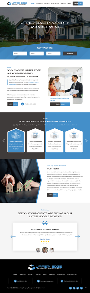 Web Design par pb pour Upper Edge Property Management Inc. | Design : #31737097