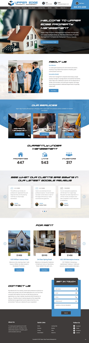 Web Design par pb pour Upper Edge Property Management Inc. | Design : #31737098