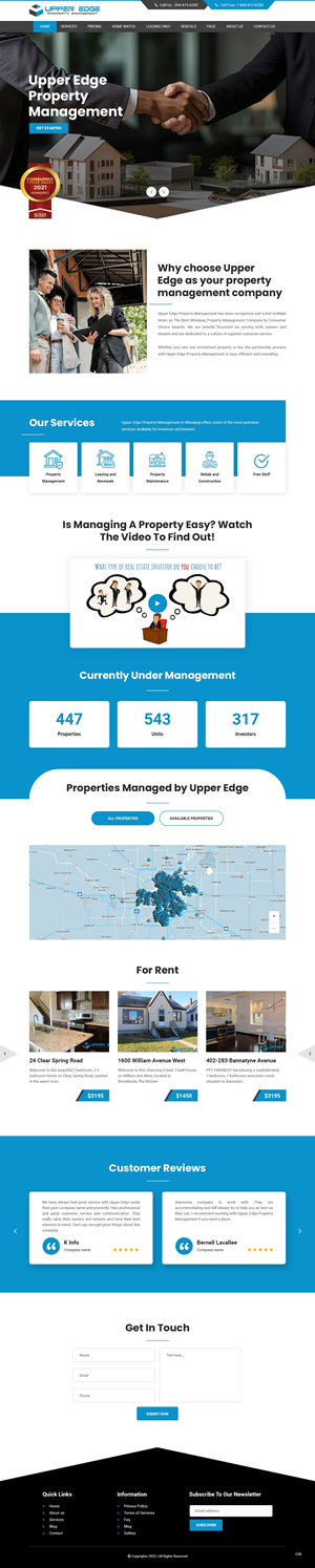 Web Design par pb pour Upper Edge Property Management Inc. | Design : #31744874