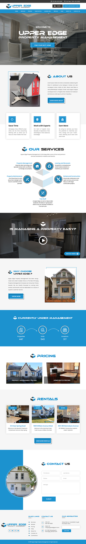 Diseño Web por Creations Box 2015 para Upper Edge Property Management Inc. | Diseño #31745227