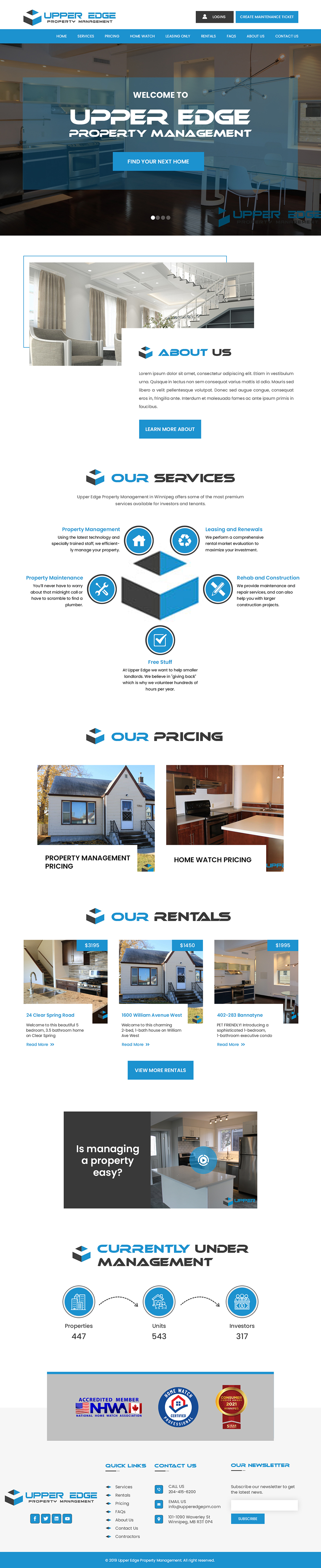 Web Design by Creations Box 2015 for Upper Edge Property Management Inc. | Design #31745228