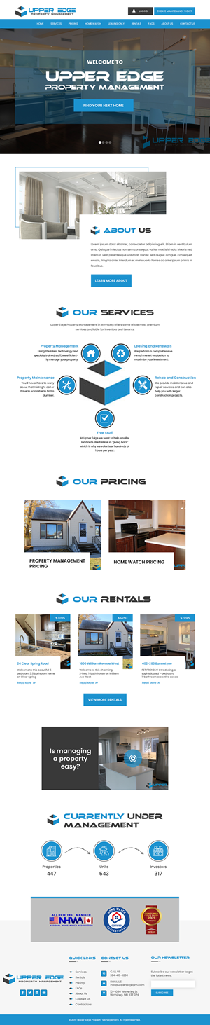 Web Design by Creations Box 2015 for Upper Edge Property Management Inc. | Design: #31745228