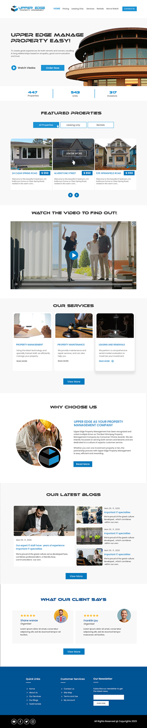 Web Design by Creations Box 2015 for Upper Edge Property Management Inc. | Design: #31745232