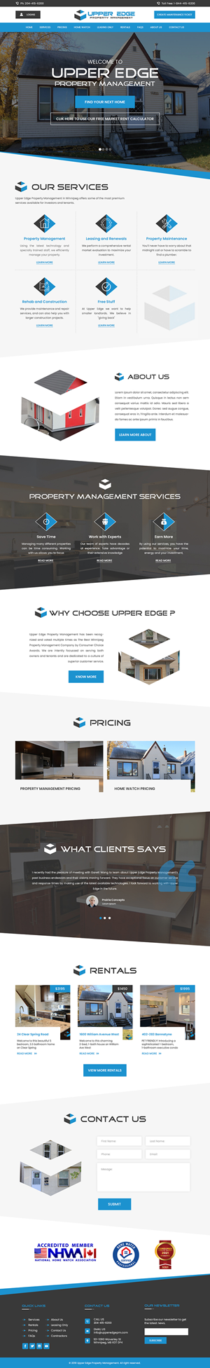 Web Design by Creations Box 2015 for Upper Edge Property Management Inc. | Design: #31752105