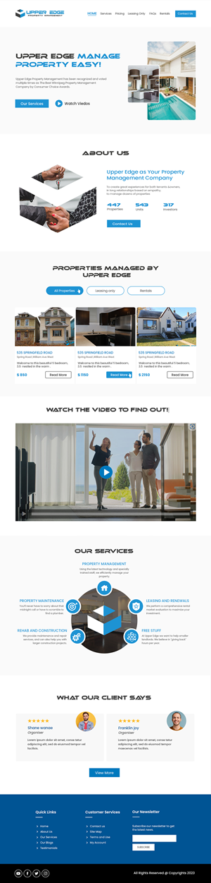 Web Design by Creations Box 2015 for Upper Edge Property Management Inc. | Design: #31752106