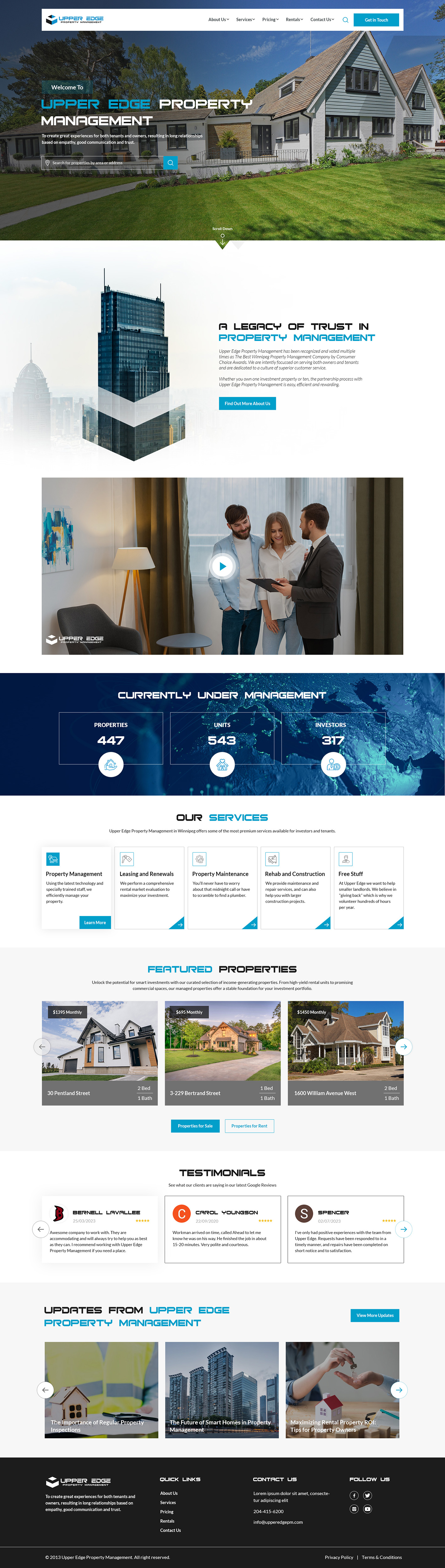 Web Design by creative.bugs for Upper Edge Property Management Inc. | Design #31750625