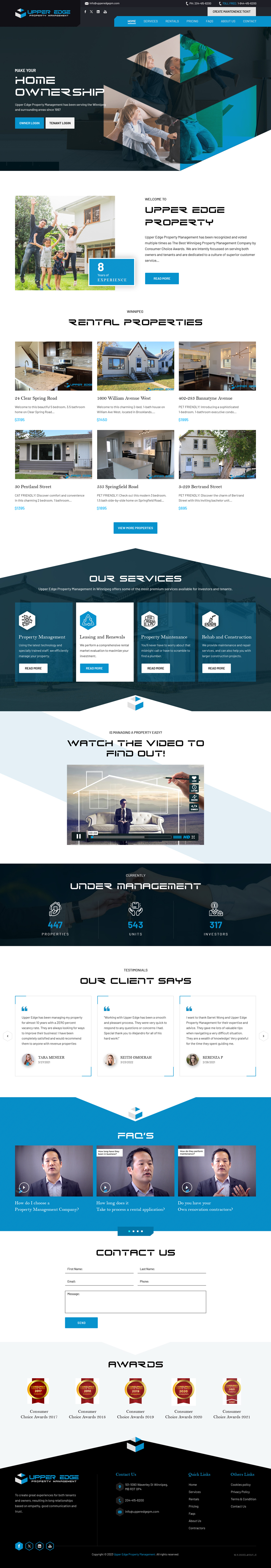 Web Design by sai.designer87 for Upper Edge Property Management Inc. | Design #31743880
