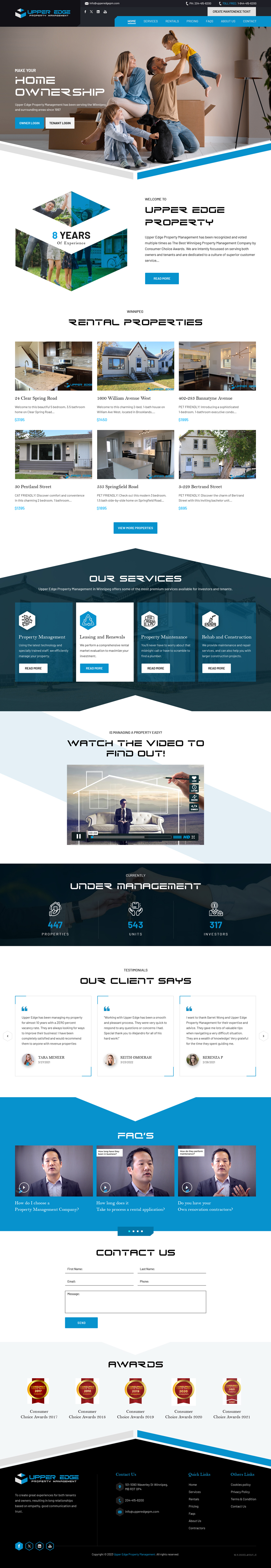 Web Design by sai.designer87 for Upper Edge Property Management Inc. | Design #31743881