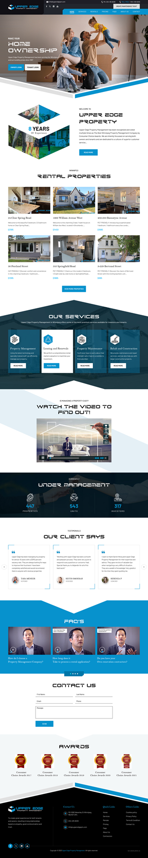 Web Design by sai.designer87 for Upper Edge Property Management Inc. | Design: #31743881