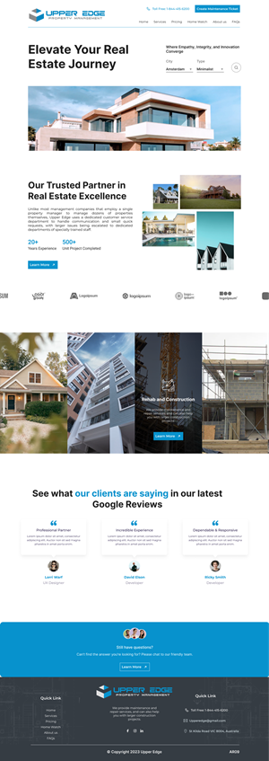 Web-Design von Taufik H für Upper Edge Property Management Inc. | Design: #31758024