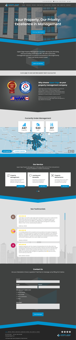 Web-Design von Taufik H für Upper Edge Property Management Inc. | Design: #31758780