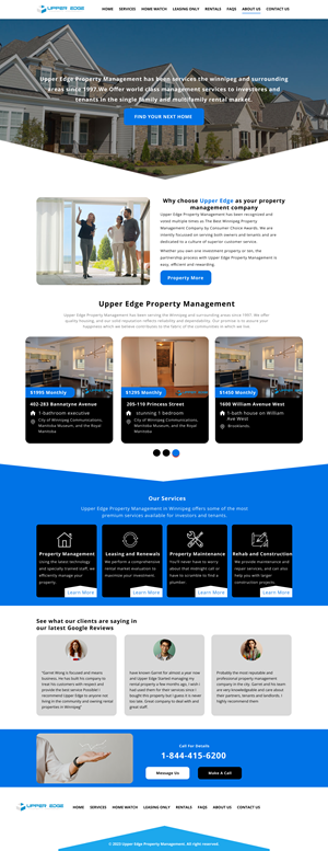 Web-Design von Taufik H für Upper Edge Property Management Inc. | Design: #31762470