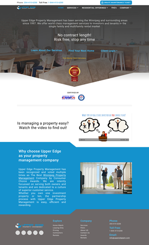 Web Design par Nevore Graphics pour Upper Edge Property Management Inc. | Design : #31738783