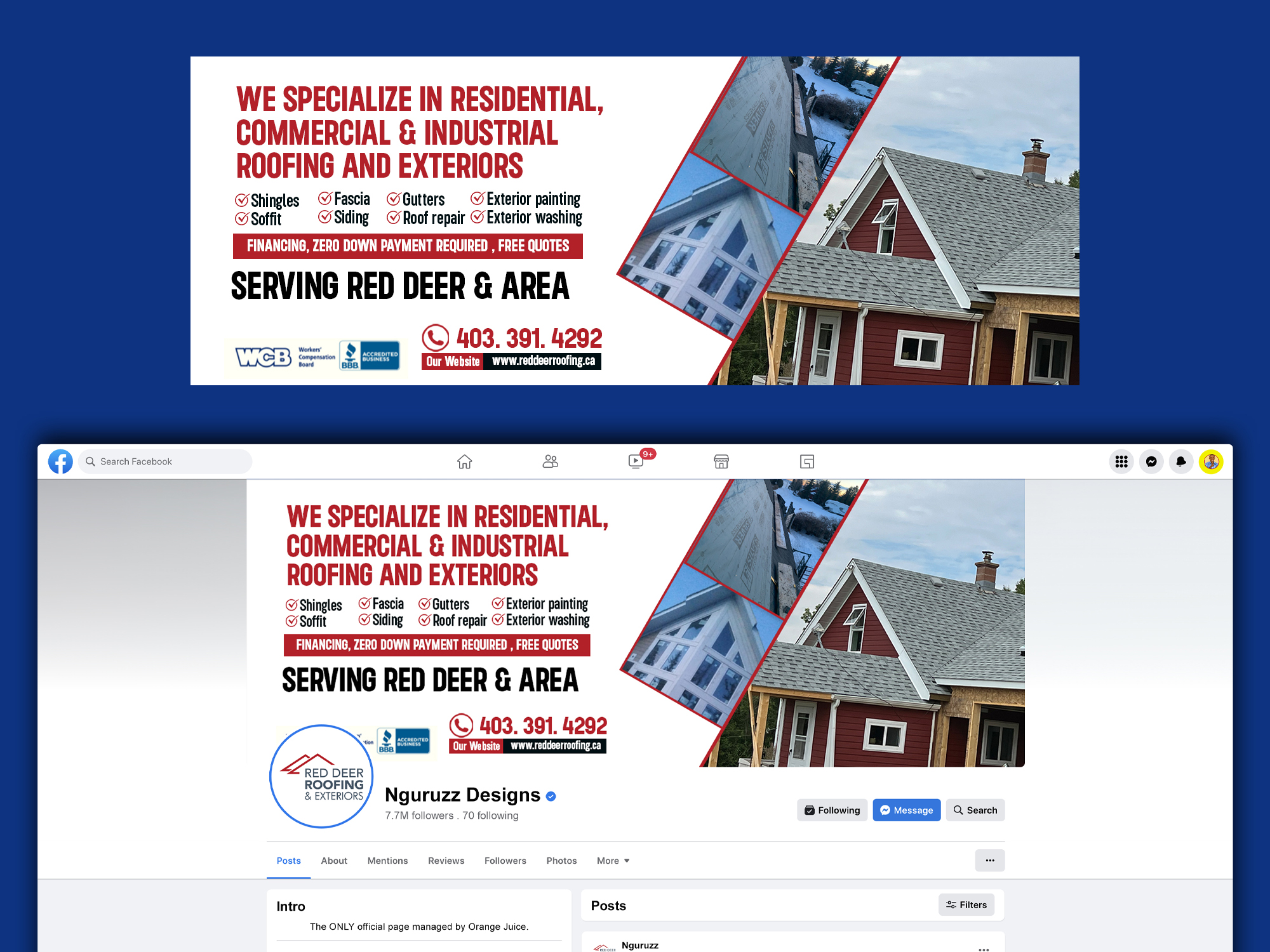 Design Facebook par nguruzzdng pour Red Deer Roofing & Exteriors Ltd | Design #31748685