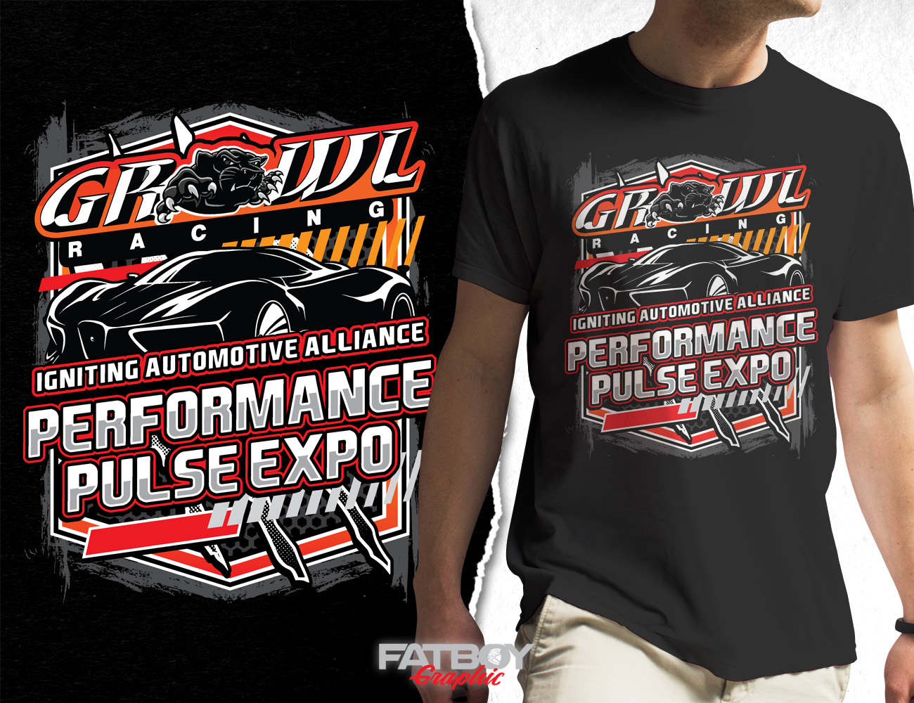 T-shirt Design by Fatboy Graphic for Growl Racing | Design #31766994