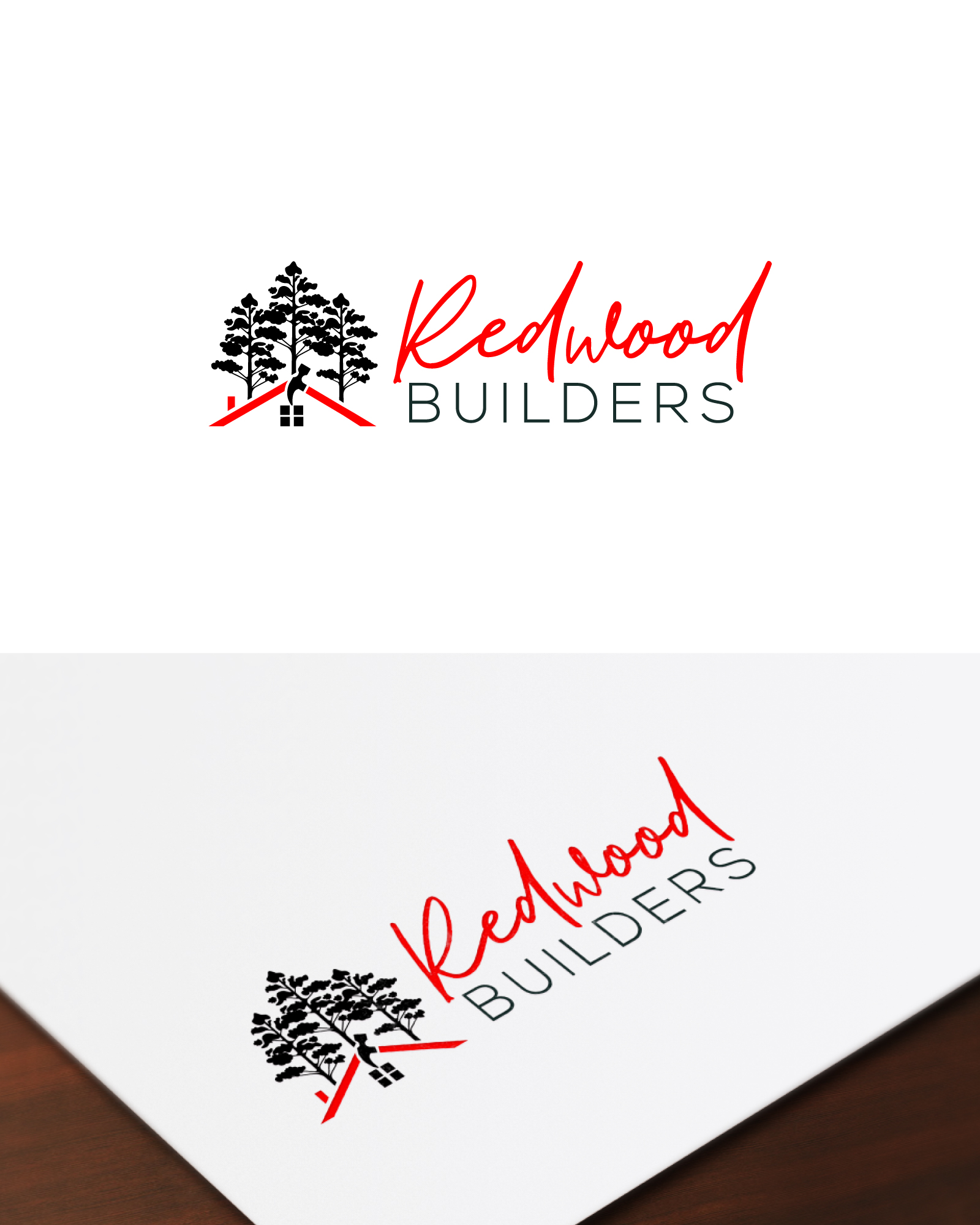 Logo Design by Farhad Kreative for REDWOOD BUILDERS | Design #31774539