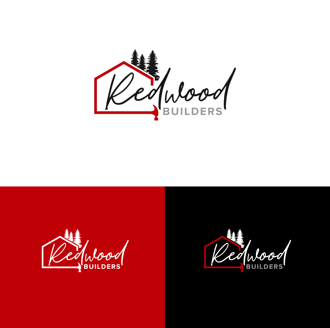 Logo Design by BehindSymbols for REDWOOD BUILDERS | Design #31773312