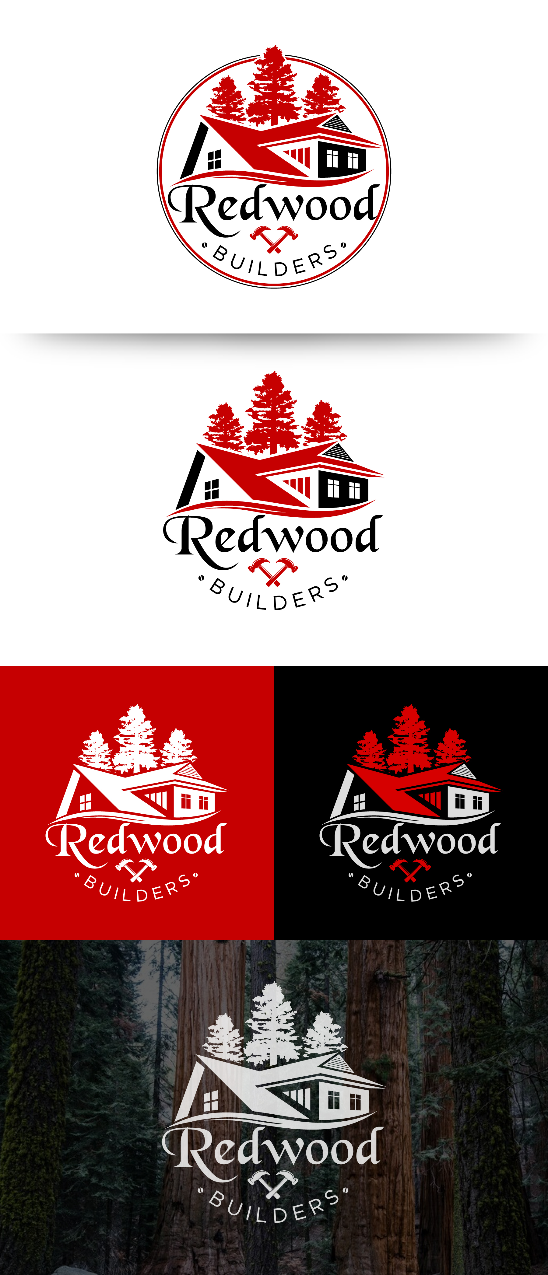 Logo Design by debdesign for REDWOOD BUILDERS | Design #31782514