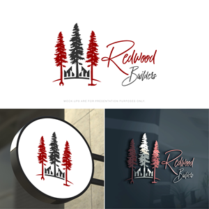 Logo Design by The Lion Studios for REDWOOD BUILDERS | Design: #31776170