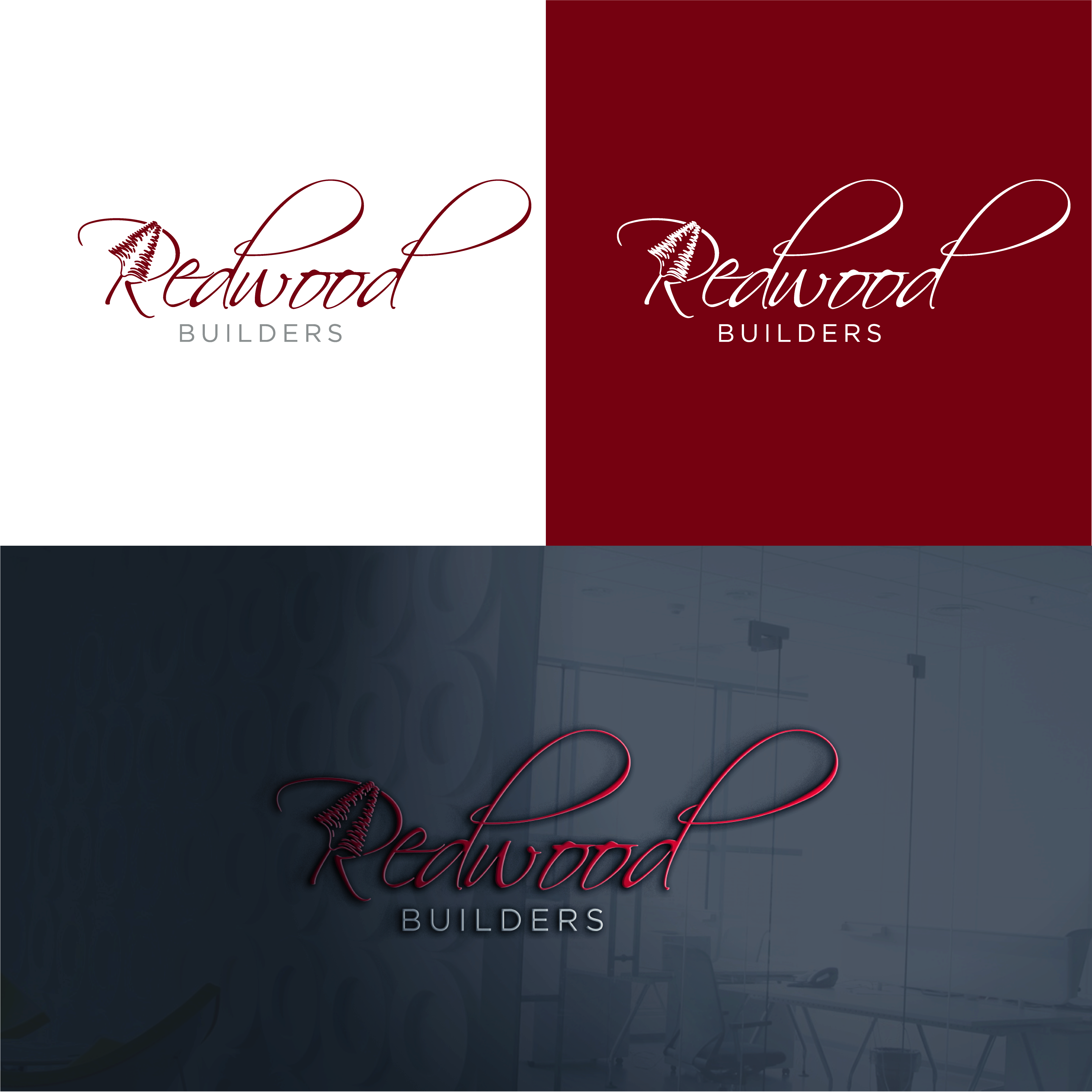 Logo Design by The Lion Studios for REDWOOD BUILDERS | Design #31794689