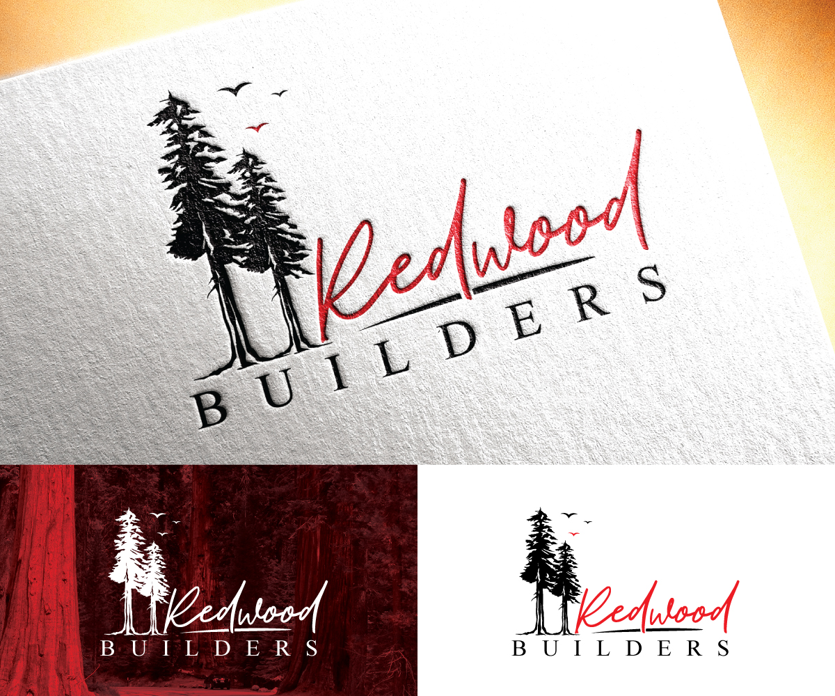 Logo Design by step forward 2 for REDWOOD BUILDERS | Design #31774198