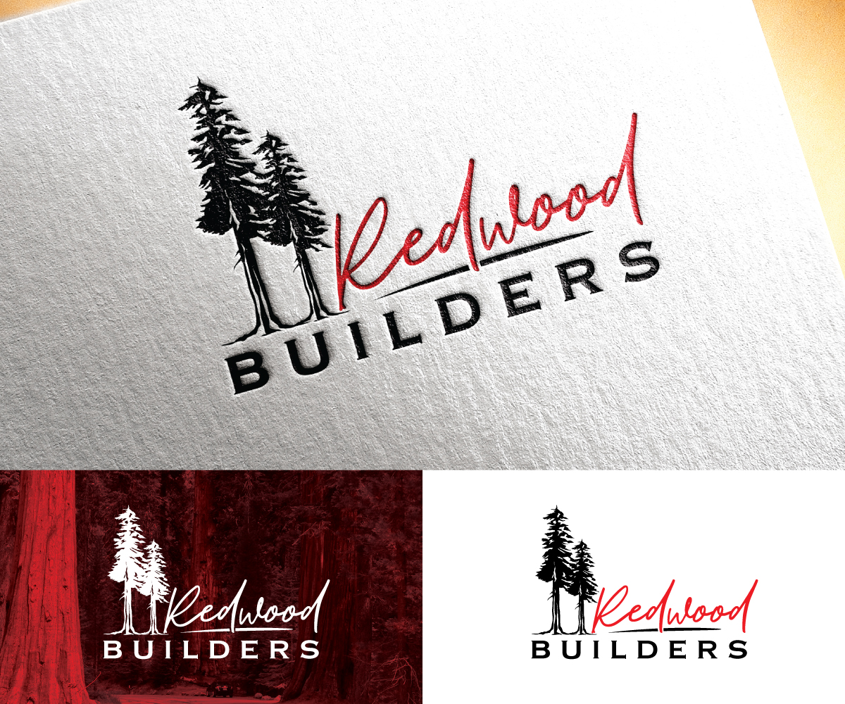 Logo Design by step forward 2 for REDWOOD BUILDERS | Design #31774387