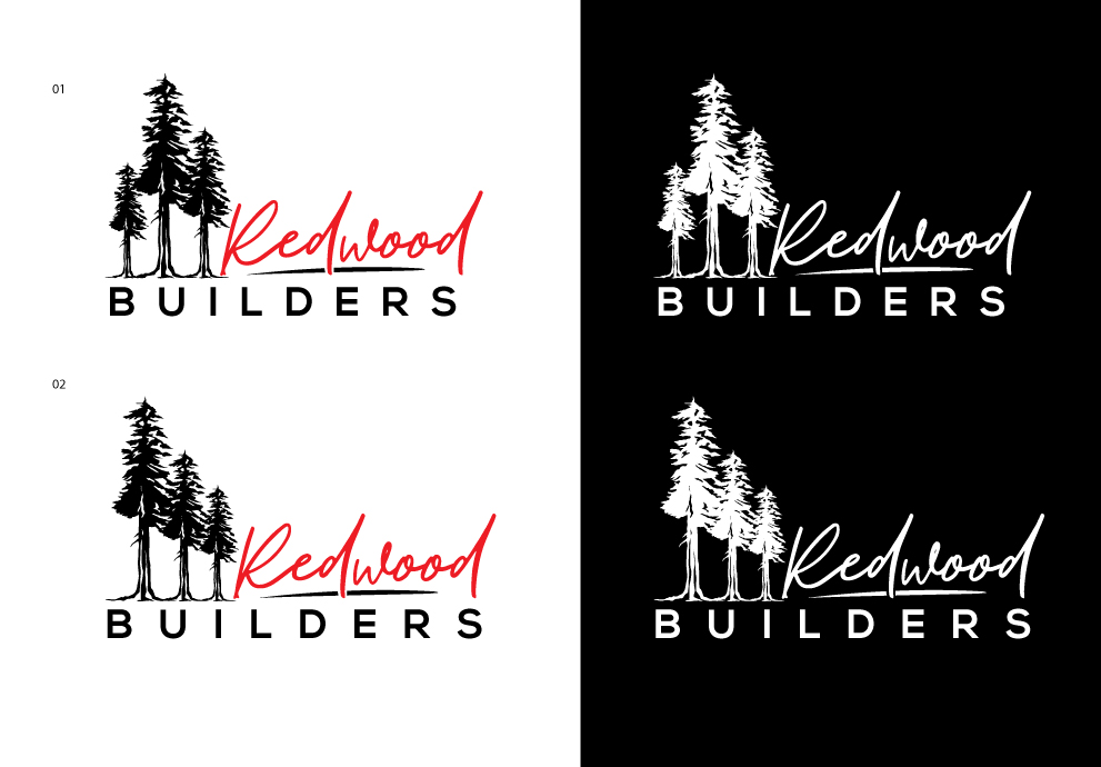 Logo Design by step forward 2 for REDWOOD BUILDERS | Design #32049541