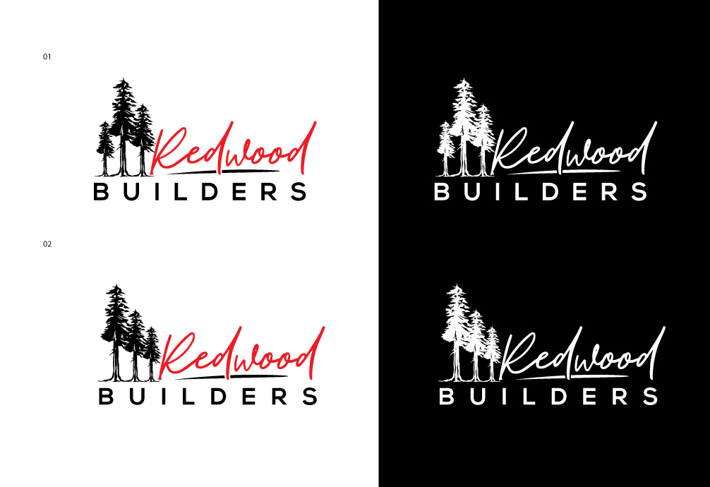 Logo Design by step forward 2 for REDWOOD BUILDERS | Design #32104893
