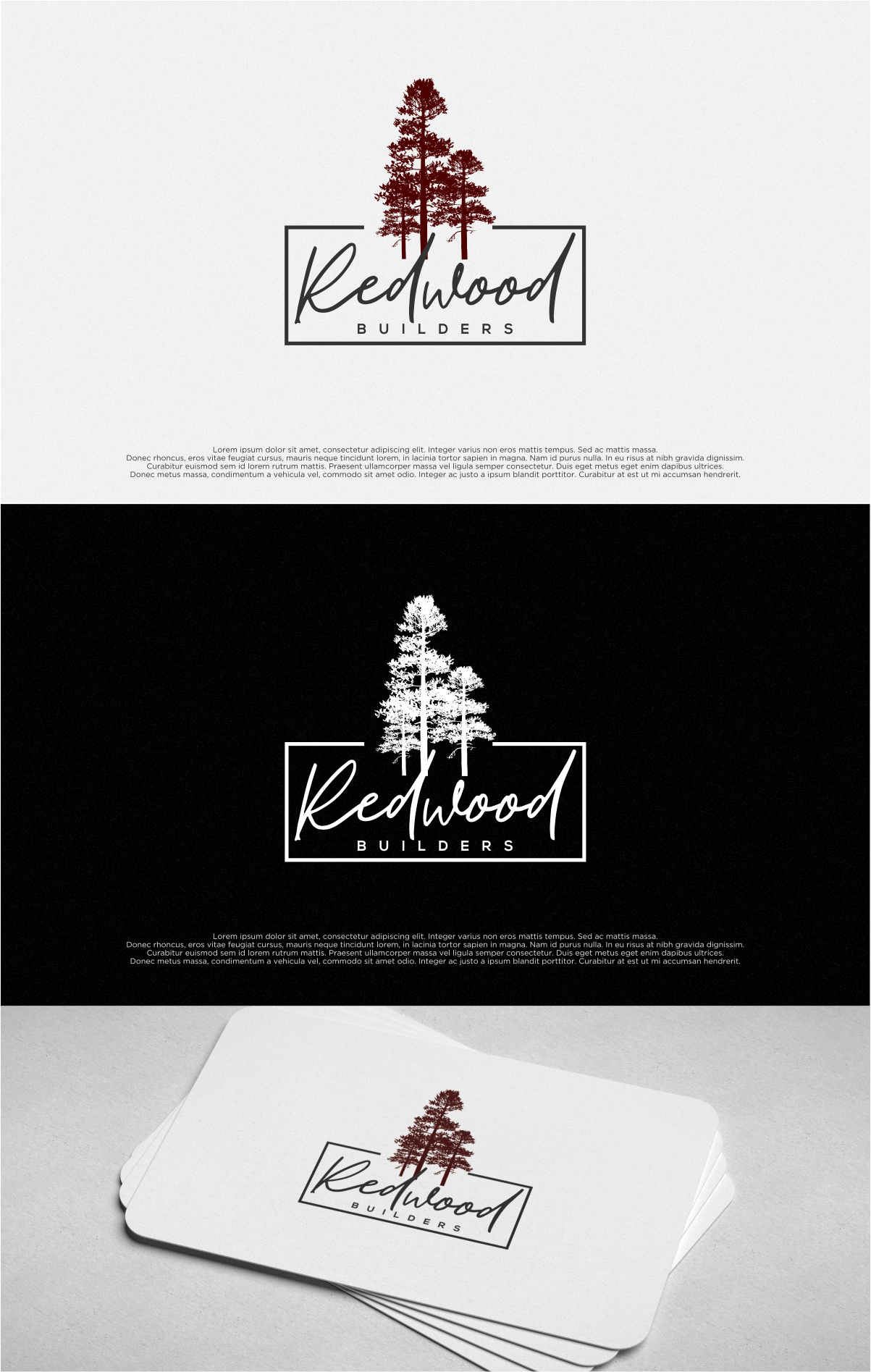 Logo Design by shiroRo for REDWOOD BUILDERS | Design #31782463