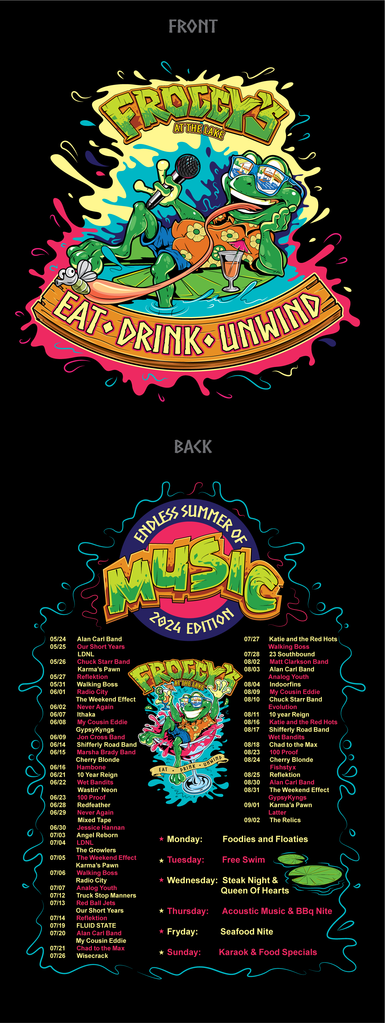 T-shirt Design by ally designs for Froggys at the Lake | Design #33066787