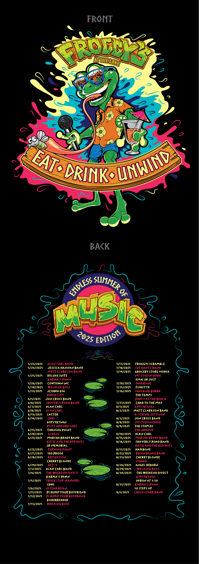 T-shirt Design by ally designs for Froggys at the Lake | Design #34948733