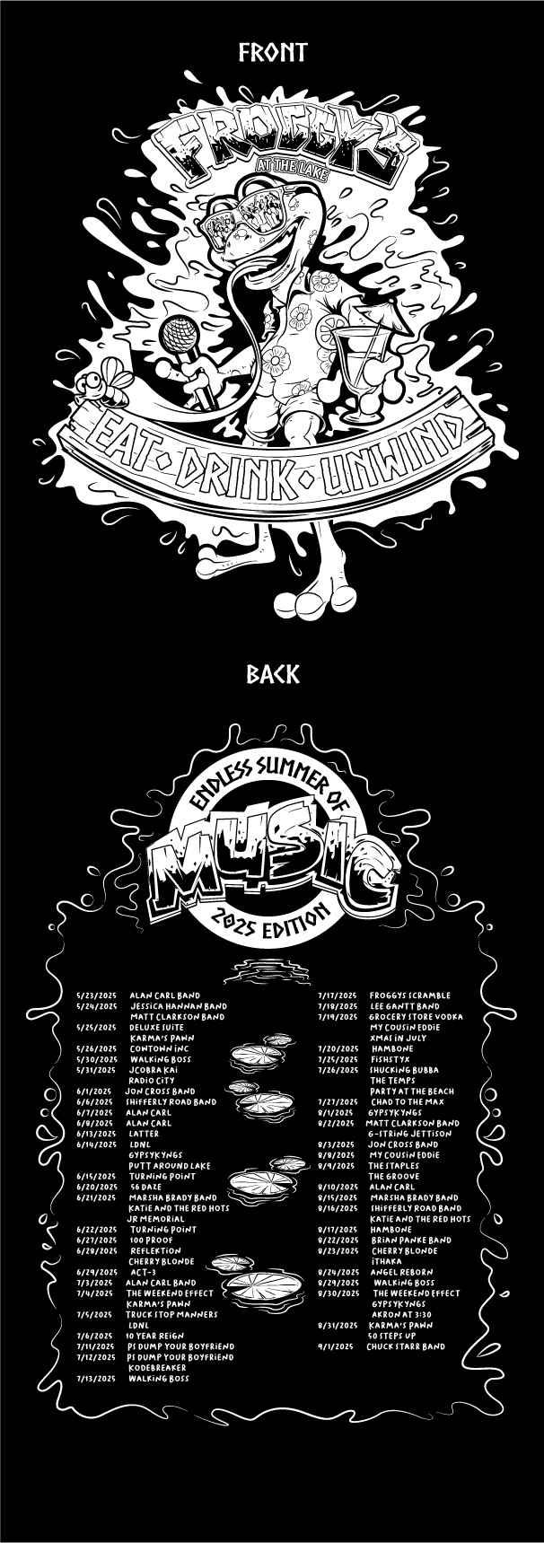 T-shirt Design by ally designs for Froggys at the Lake | Design #34993691