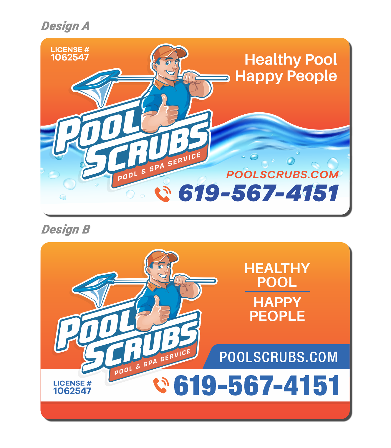 Visitenkarten-Design von typefdesign für Pool Scrubs | Design #31832003