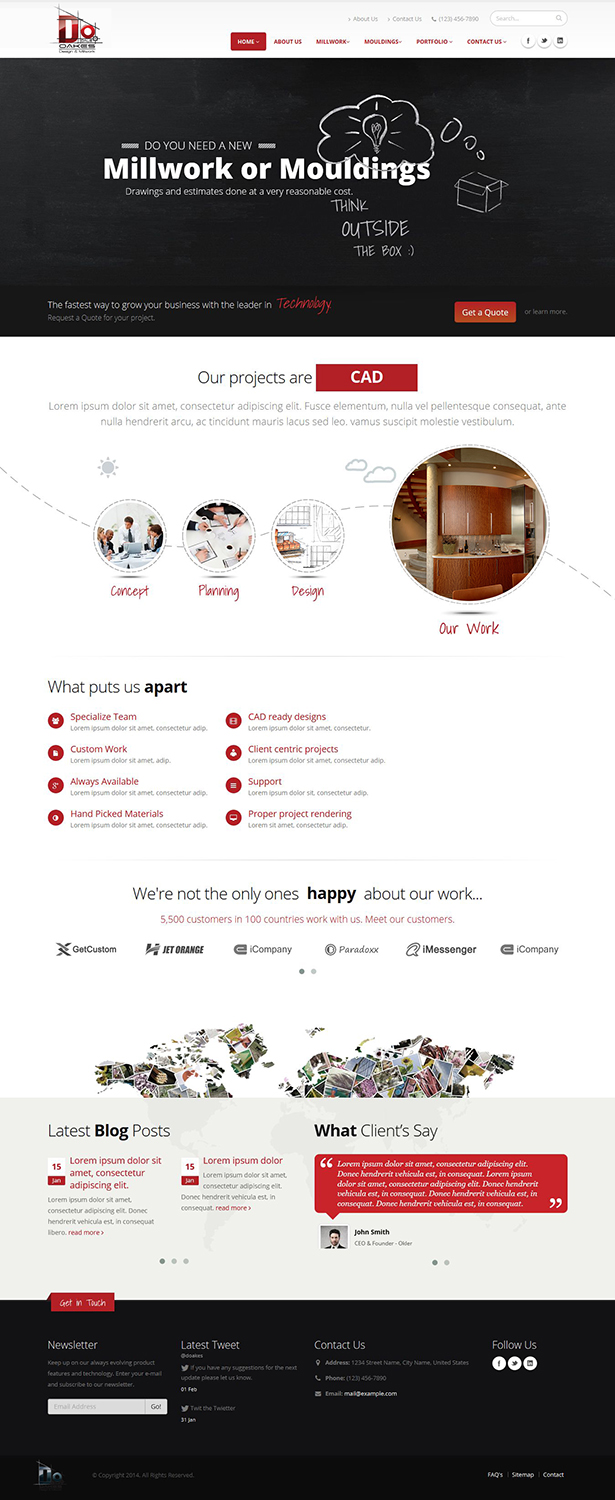 Web Design by PauloF for Oakes Design & Millwork | Design #3105500