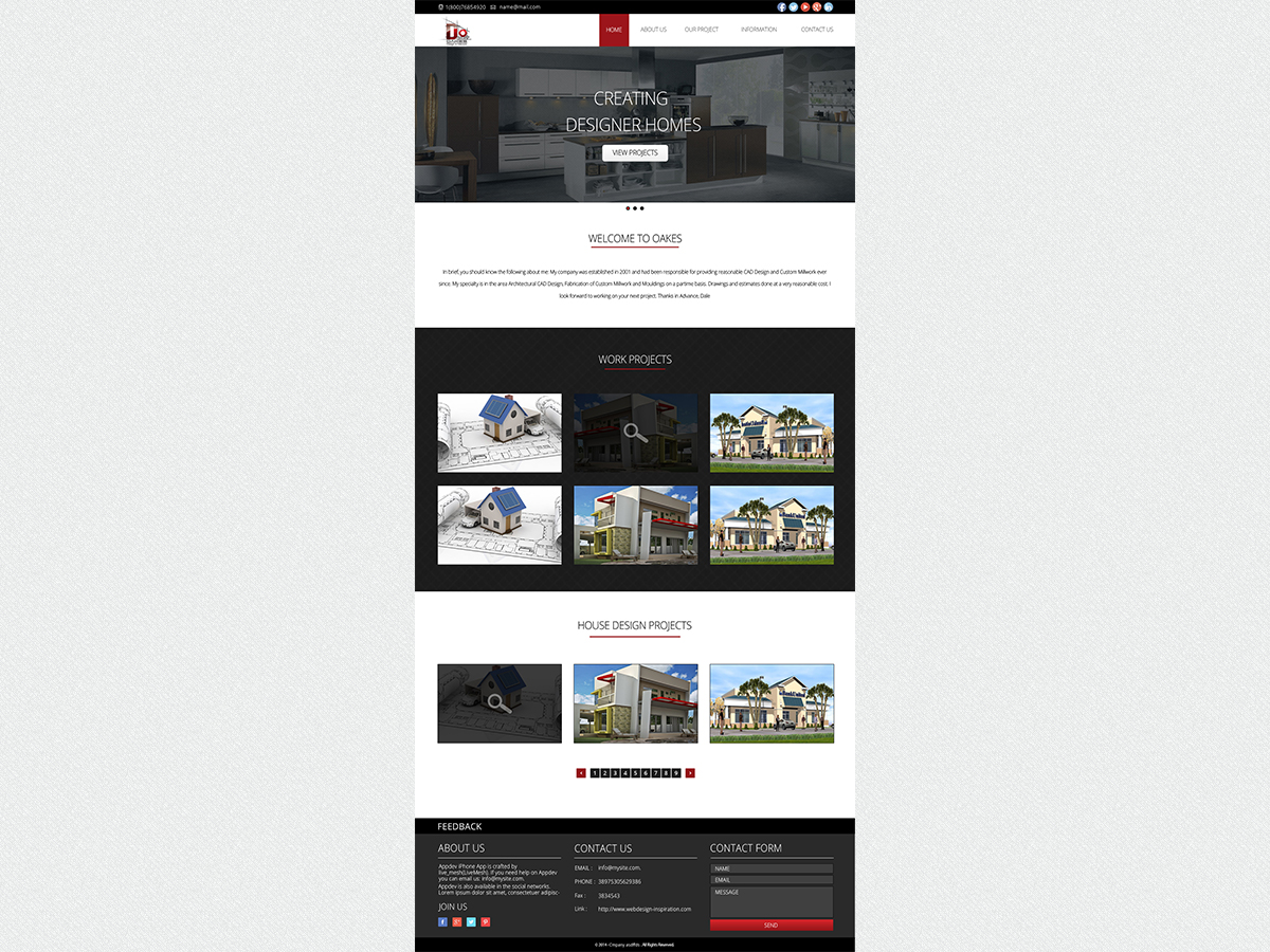 Web Design par uniquetribe pour Oakes Design & Millwork | Design #3120819