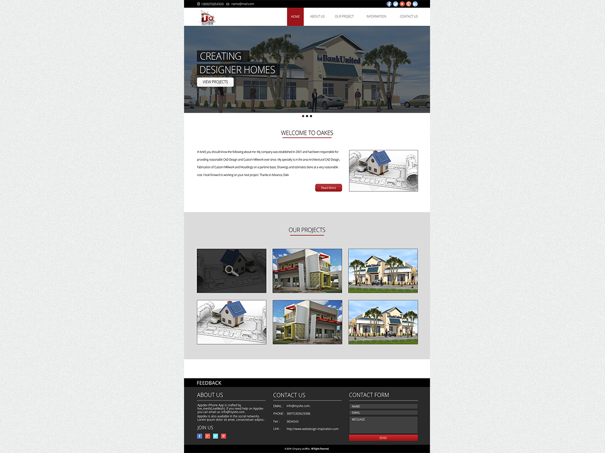 Web Design by uniquetribe for Oakes Design & Millwork | Design #3120824