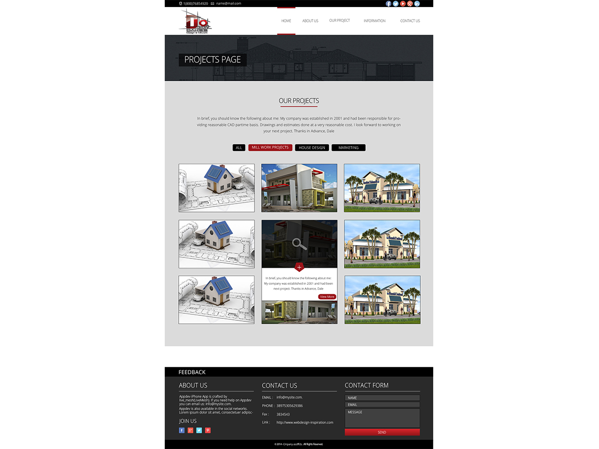 Web Design par uniquetribe pour Oakes Design & Millwork | Design #3138535