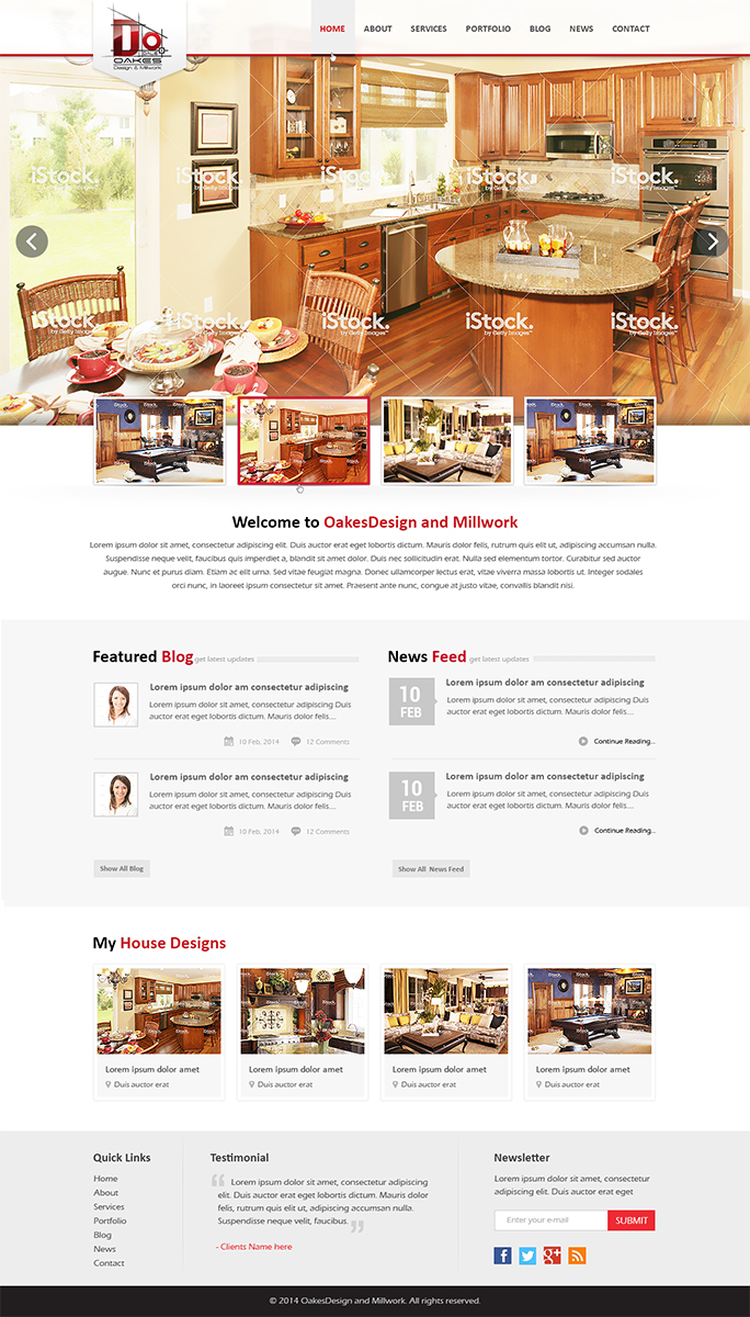 Web Design by Mayank Patel for Oakes Design & Millwork | Design #3114861