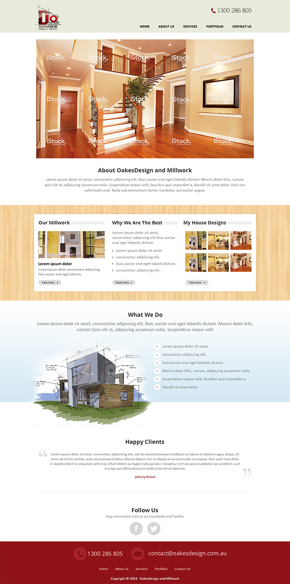 Diseño Web por Mayank Patel para Oakes Design & Millwork | Diseño #3122720