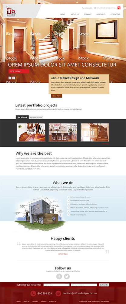 Diseño Web por Mayank Patel para Oakes Design & Millwork | Diseño #3143279