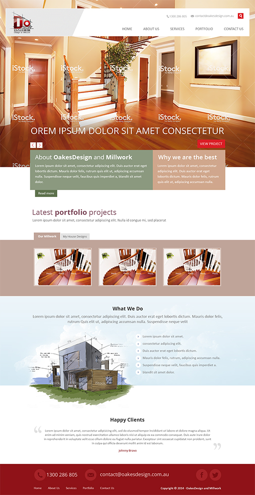 Diseño Web por Mayank Patel para Oakes Design & Millwork | Diseño #3143285