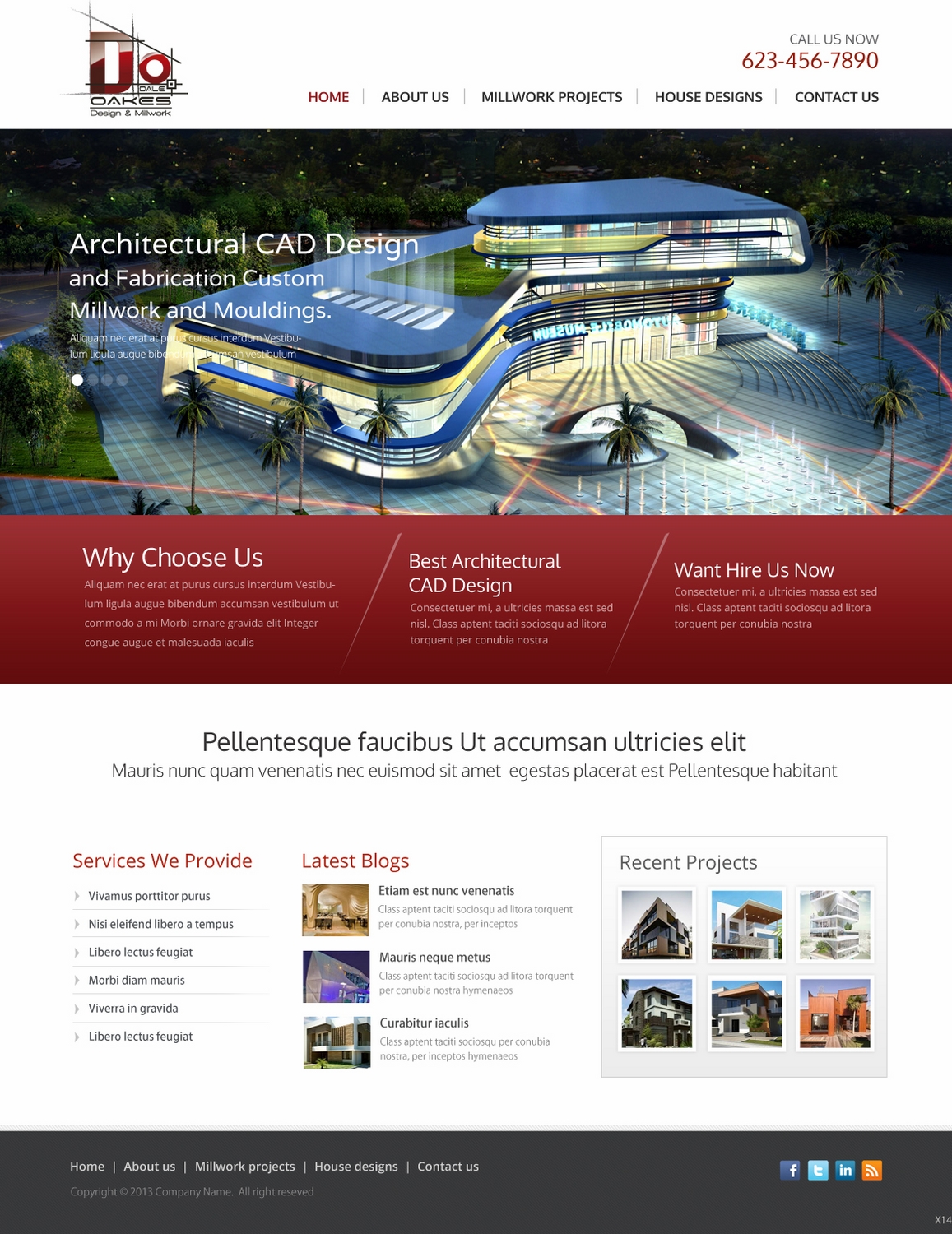 Web Design par pb pour Oakes Design & Millwork | Design #3139986