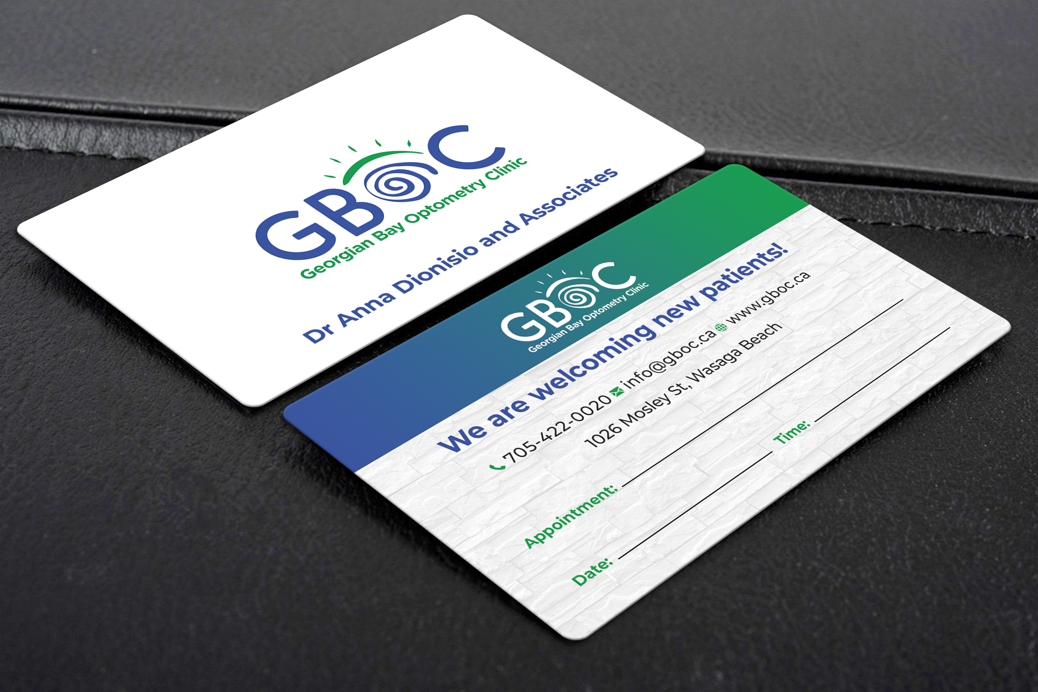 Business Card Design by Creative Moon Design for Georgian Bay Optometry Clinic | Design #31830154