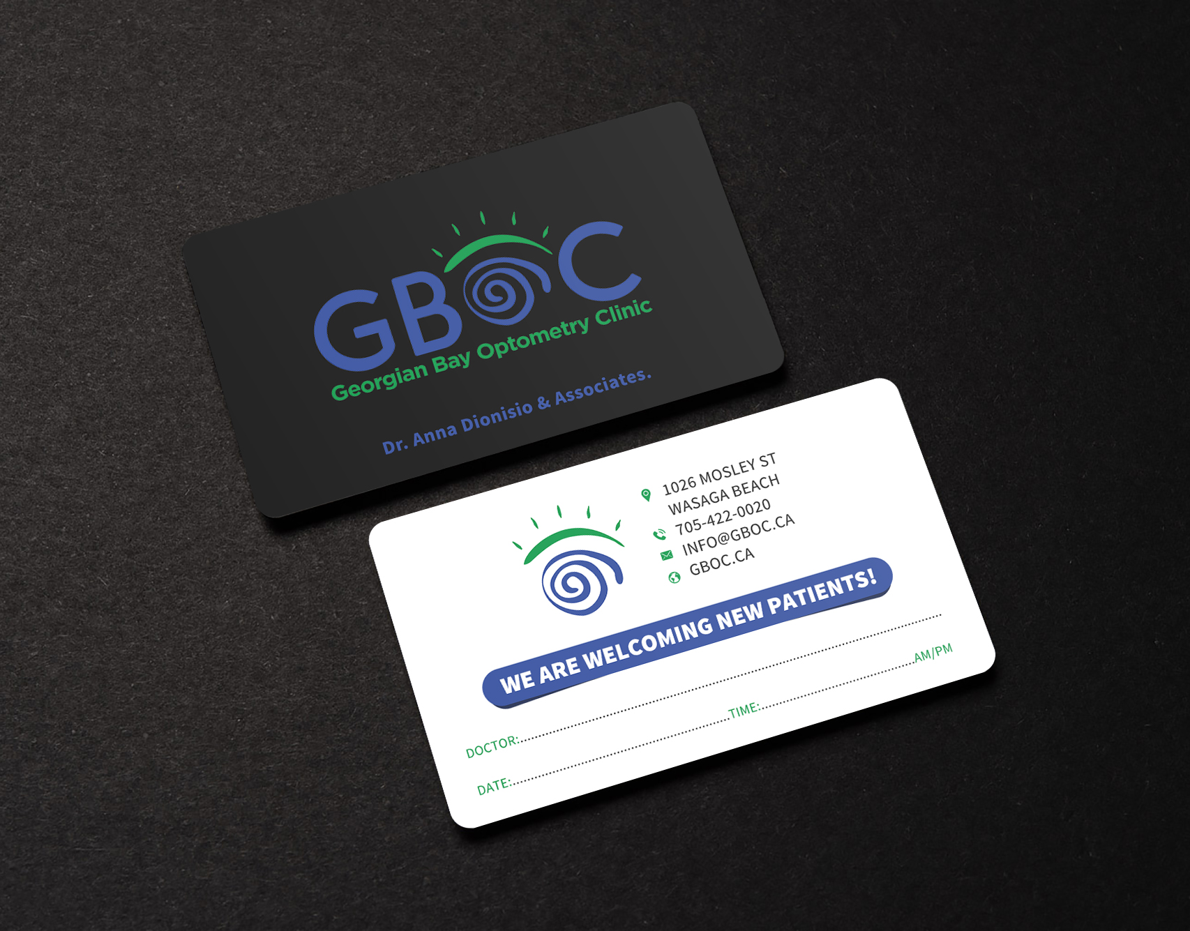Business Card Design by Sun Moon Graphic Designer for Georgian Bay Optometry Clinic | Design #31820591