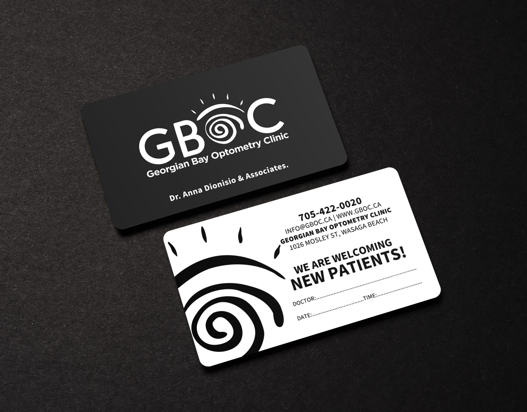 Business Card Design by Sun Moon Graphic Designer for Georgian Bay Optometry Clinic | Design #31820593