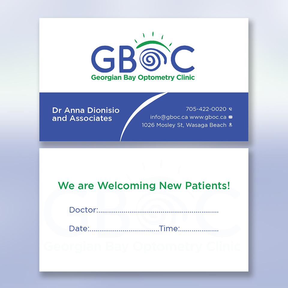 Business Card Design by YourLogoMaster for Georgian Bay Optometry Clinic | Design #31829435