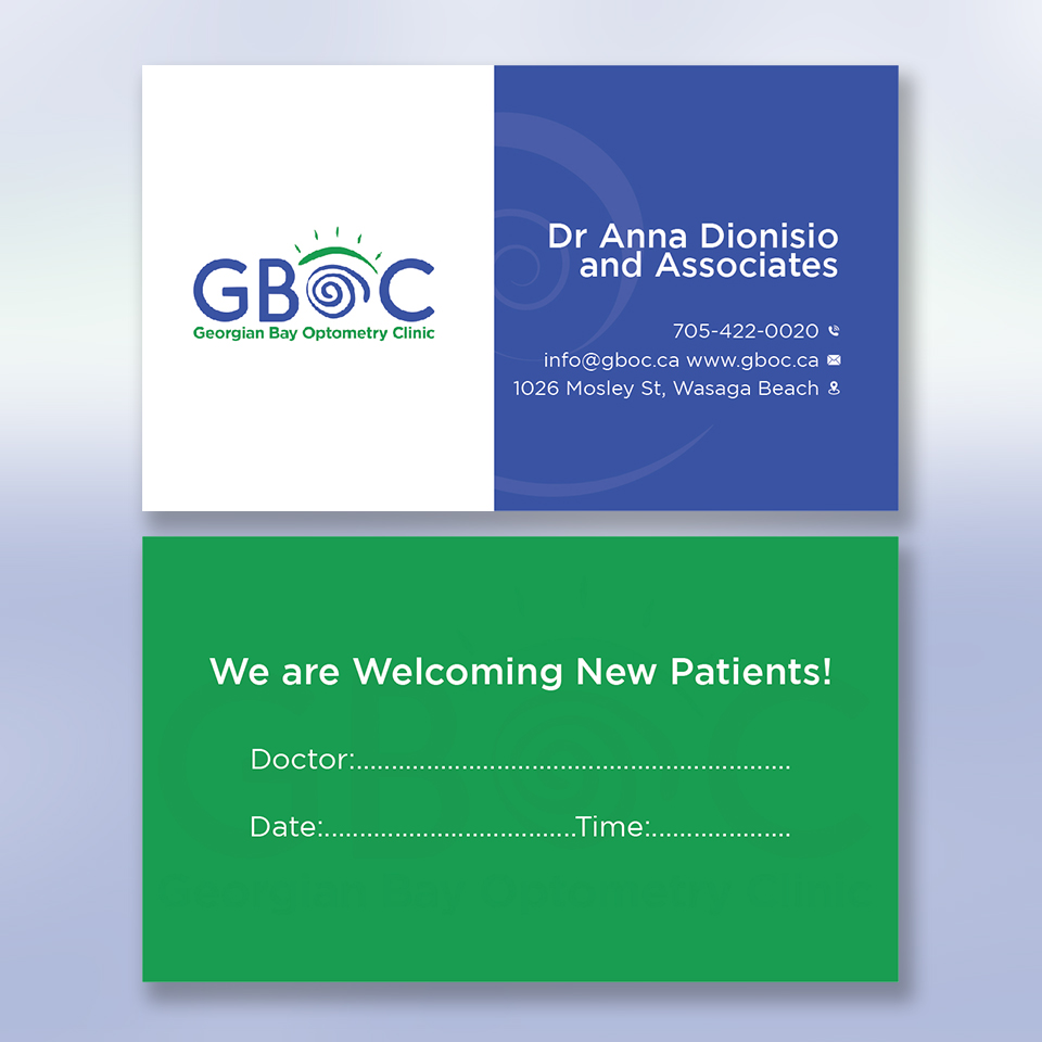 Business Card Design by YourLogoMaster for Georgian Bay Optometry Clinic | Design #31829436